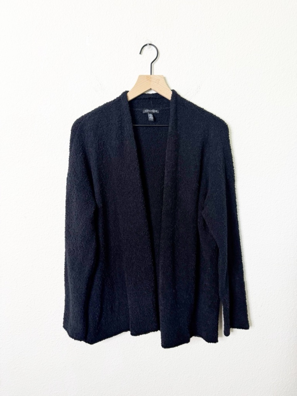 Eileen Fisher Black Boucle Short Cardigan Womens‎ Size XL